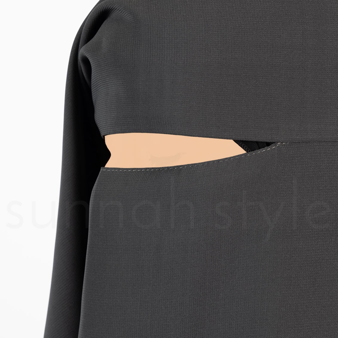 Sunnah Style Three Layer Niqab Dark Grey